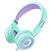 Criacr Kids Headphones, Noise Reduction School Wired Headphone, Lightweight Foldable Stereo Tangle-Free 3.5mm Audio Jack, Microphone, in-line Controller On-Ear Headsets for Children, Boys, Girls