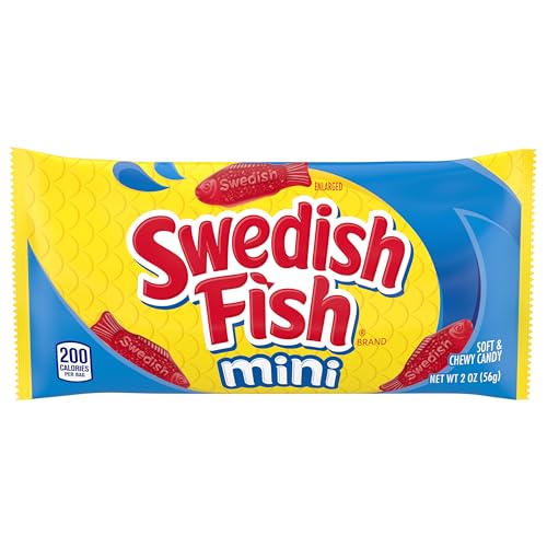 SOUR PATCH KIDS AND SWEDISH FISH MINI SOFT & CHEWY GUMMY CANDY VARIETY PACK, BULK CANDY, 20 SNACK PACKS