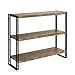 FIVEGIVEN 3 Tier Bookshelf Rustic Industrial Bookcase with Modern Open Wood Shelves, Sonoma Oak