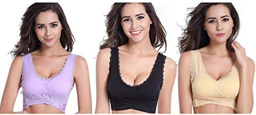 xiaokkiss Wireless Sports Bra Adjustment Type Front Row Cross Side Buckle Lace Side Breathable Athletic Fitness Running Vest