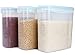 MCIRCO Large Cereal Container Keeper - Set of 3 Plastic Storage 4L (135.2 Oz) Containers, Airtight, Leakproof seal Lids - Suitable For Flour, Sugar - With 20 pcs chalkboard lables