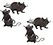 Set of 4 Spooky Plastic Squeaking Rats Halloween Decorations