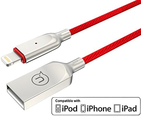 Cable, 6.16ft(1.88M) Lightning Charger Charging Cable AUTO DISCONNECT Nylon Braided Lightning to USB Cord for iPhone X/8/8Plus/7/7 Plus/6/6s/6 Plus/6s Plus/5c/5s/SE