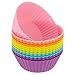 Freshware CB-304SC 12-Pack Silicone Mini Round Reusable Cupcake and Muffin Baking Cup, Six Vibrant Colors
