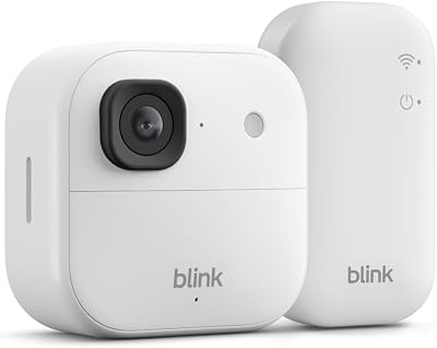 Videocamera esterna 2K+ Blink (ultimo modello) —videocamera di sicurezza smart senza fili, risoluzione video 2K, audio ottimizzato, durata delle pile fino a due anni. Sistema da 1 videocamera, bianco