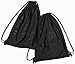 2 Multi Functional Mesh Bags With Drawstring Shoulder Straps For Swimming, Beach, Diving, Travel, Gym - 2 Pack Black (16 x 20 inch, Wet-or-dry-environment)