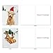 M1731XS Animal Antics: 10 Assorted Christmas Note Cards Feature Cats and Dogs Frolicking in Holiday Dress, w/White Envelopes.