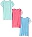 Disney Little Girls' Toddler Princesses Cinderella, Aurora, Ariel 3-Pack Costume T-Shirt Bundle, Light Blue/Pink/Teal, 4T