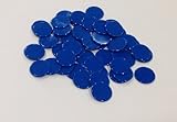 Plastic Counters: Blue Color Gaming Tokens (Hard Colored Plastic Coins, Markers and Discs for Bingo Chips, Tiddly Winks, Checkers, and Other Board Game Playing Pieces)