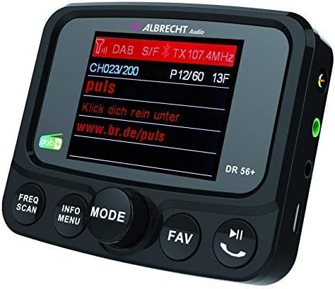 Albrecht DR56+ Car Radio Upgrade Adapter 27256 FM Transmitter for DAB+ Transmitter and Bluetooth Connection from Smartphone to FM Radio