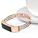 Wearlizer Compatible Metal Fitbit Alta Bands for Women Small Fitbit Alta hr Women Metal Replacement Bands Accessories Straps Bracelet Bangle Wrist Bands Small Large (Rose Gold)