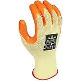 SHOWA 4568 Foam Nitrile Palm Coated Flame and A4 Cut Resistant Safety Glove with Kevlar Liner, 15-Gauge, Small (12 Pair)