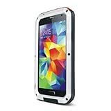 ELECDAY Newest Extreme Shockproof Waterproof Dust/Dirt/snow Proof Armor Tank Aluminum Metal Gorilla Glass Military Heavy Duty Protector Cover Hard case for Samsung Galaxy S5 (Silver)