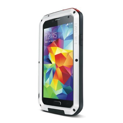 ELECDAY Newest Extreme Shockproof Waterproof Dust/Dirt/snow Proof Armor Tank Aluminum Metal Gorilla Glass Military Heavy Duty Protector Cover Hard case for Samsung Galaxy S5 (Silver)