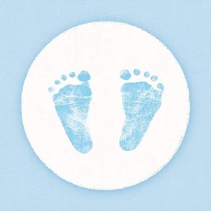 40 Napkins Blue Baby Boy Shower Feet Birth Christening Table