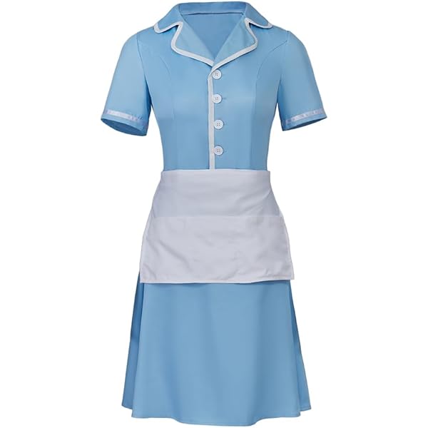 Amazon.com: Willyacos Waitress The Musical Cosplay Costume Blue Waiter Maid  Costume Uniform Dress Outfit with Apron for Women Adult (Blue, XS) :  Clothing, Shoes & Jewelry
