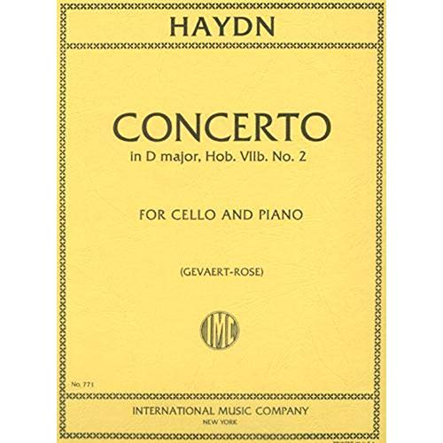 Haydn Franz Joseph Concerto in D Major Hob VIIb:2 Cello Piano by F.A. Gevaert Leonard Rose