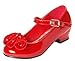 Mary Jane Shoes with Pretty Satin Rolled Rosettes Patent Leather
