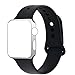 Hailan Band for Apple Watch Series 1 / 2 / 3,New Design (Metal Tuck Clasp Outside) Soft Durable Sport Silicone Replacement Wrist Strap for iWatch,38mm,Black (Note the Wearing Way in 4th Image)
