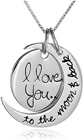 "I Love You To The Moon and Back" Pendant Necklace, 18"