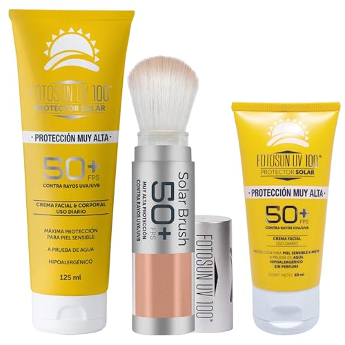 FOTOSUN UV 100 Protector Solar Facial Bloqueador 50+ FPS Protección Contra el Sol Uso Diario Piel Sensible Sunscreen (KIT FOTOSUN UV)