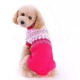 Pet Sweater,Haoricu 2017 Winter Autumn Warm Clothing Pet Dog Sweater Dog Costume Small Dog Cat Pet Clothing Puppy Apparel Coat for Dogs (M, Hot pink)