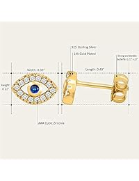 Pendientes de tuerca de plata de ley 925 con circonita cúbica