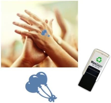 Blue Balloons - Hand stamp - suitable for Festivals - Night Clubs - Parties etc self inking 18mm circ 5210