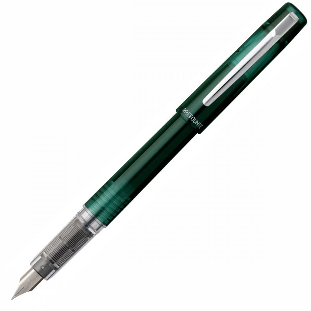 Platinum Prefounte Medium Fountain Pen - Dark Emerald