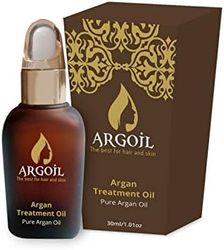 ARGOIL Pure Organic Oil for Hair, Skin and Face, 100% Pure and Natural, Treats and Rejuvenates Skin and Hair, Makes Them Even and Silky, From the kernels of the Morrocan Argan Tree, 1 oz.