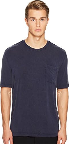 ATM Anthony Thomas Melillo Men's Sun Bleached Crew Neck Pocket T-Shirt, Midnight, Medium