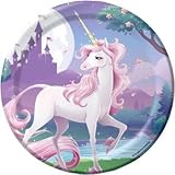 Creative Converting 415603 Unicorn Fantasy Cake/Dessert Plates, 8 Count - 6.875 Inch, Multicolor