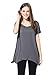LARACE Lanmo Womens Swing Tunic Tops Loose Fit Comfy Flattering T Shirt (L, Deep Gray)