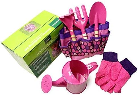 asterisknewly 6 PCS Children's Garden Tool Set Lawn/Garden/Outdoor Metal Shovel Pot Children's Puzzle Game Toy Suit