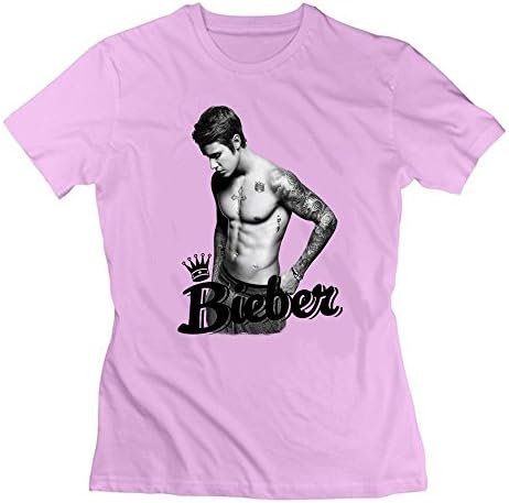 Humorous uncle Women's Justin Bieber Tattoo T-Shirts Medium Pink