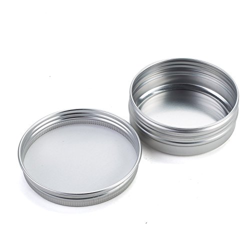 Tosnail 24 Pack 2 oz. Aluminum Round Lip Balm Tin Containers with Screw Thread Lid Great for