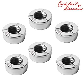 Cocktail & Dreams Stackable Ash Tray Break-Resistant and Burn-Resistant ash Tray Having high Quality and Sits Nicely and presentably When Placed - Pack of 6
