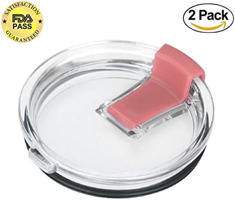2 Pack Spill Proof Splash Resistant Lid for Yeti Rambler Rtic Ozark Trails Tumbler Cup 20 oz (Pink)