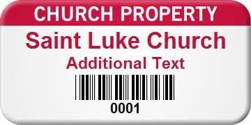 Church Property Custom, FoilGuard™ 100% Aluminum Tags - with 3M 320 Adhesive, 100 Labels / pack