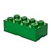 LEGO Storage Brick 8 - studs GREEN - Stackable Plastic Storage Box with Lid for Kids and Adults, Ideal Desk Organizer and Toy Box - 12.1L Capacity