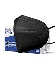KN95 Particulate Respirator - 20 Pack Face Mask 5 Layers Cup Dust Mask Protection against PM2.5 Dust Particles, Smoke and Haze-Proof, Designed for Men, Women, and Essential Works, Black