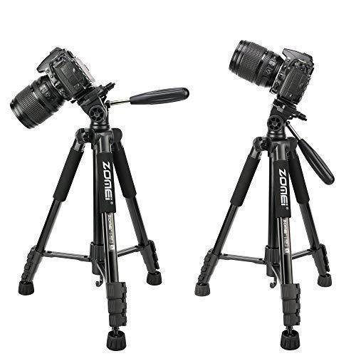 ZOMEI Q222 Lightweight Aluminum Tripod Monopod Portable Travel Camera Stand with 3-Way Pan Head and Carry Bag for Canon Nikon Sony DSLR