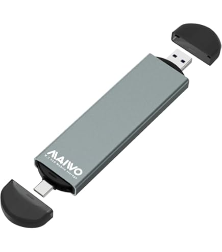 ElecGear USB Mini Enclosure For 2230/2242 NVMe And SATA M2 Ssd Pcie And Serial Ata Aluminum Housing Case With Magnet Cap 10gbps Flash Drive Internal Memory Stick Card Reader Nv2242a