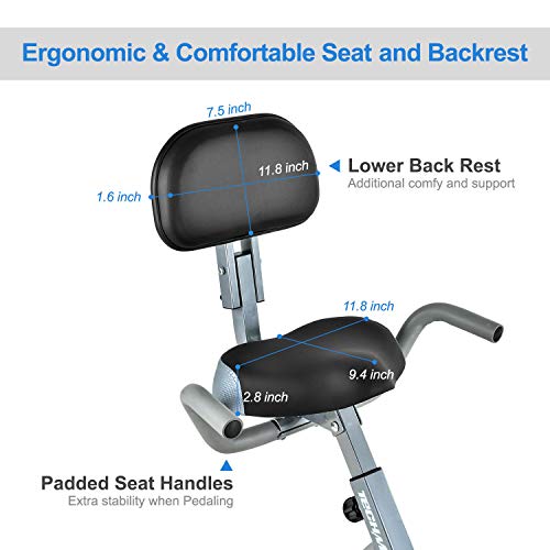TECHMOO Folding Magnetic Stationary Exercise Bike Upright Recumbent Exercise Bike Folding Fitness Home X Exercise Bike Indoor Cycling Bike Bicycle for Workout Machine Cardio Workout Losing Weight