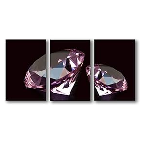 3 Piece Canvas Wall Art for Living Room Bedroom Home Artwork Shiny Diamond Gemstone Paintings Ready to Hang - 16"x24" x 3 Panels