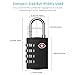 Puroma TSA Approved Luggage Lock 4 Digit Combination Travel Locks for Suitcases, Luggage, Backpack - Black & Silver