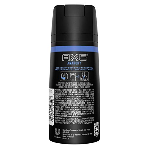 AXE Bodyspray Anarchy for Him 4 oz (Pack of 4)