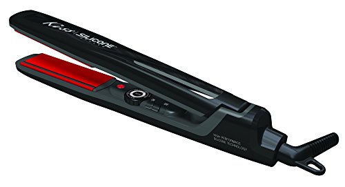 Kiss Silicone Styler Flat Iron 1-Inch, Red, 1-Count