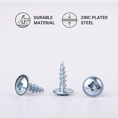 Marcopol (2000 Stück) Verzinkter Stahl 4,0 x 12 mm Holzschrauben, Metallschrauben, modifizierter Halsspannkopf… – Bild 3