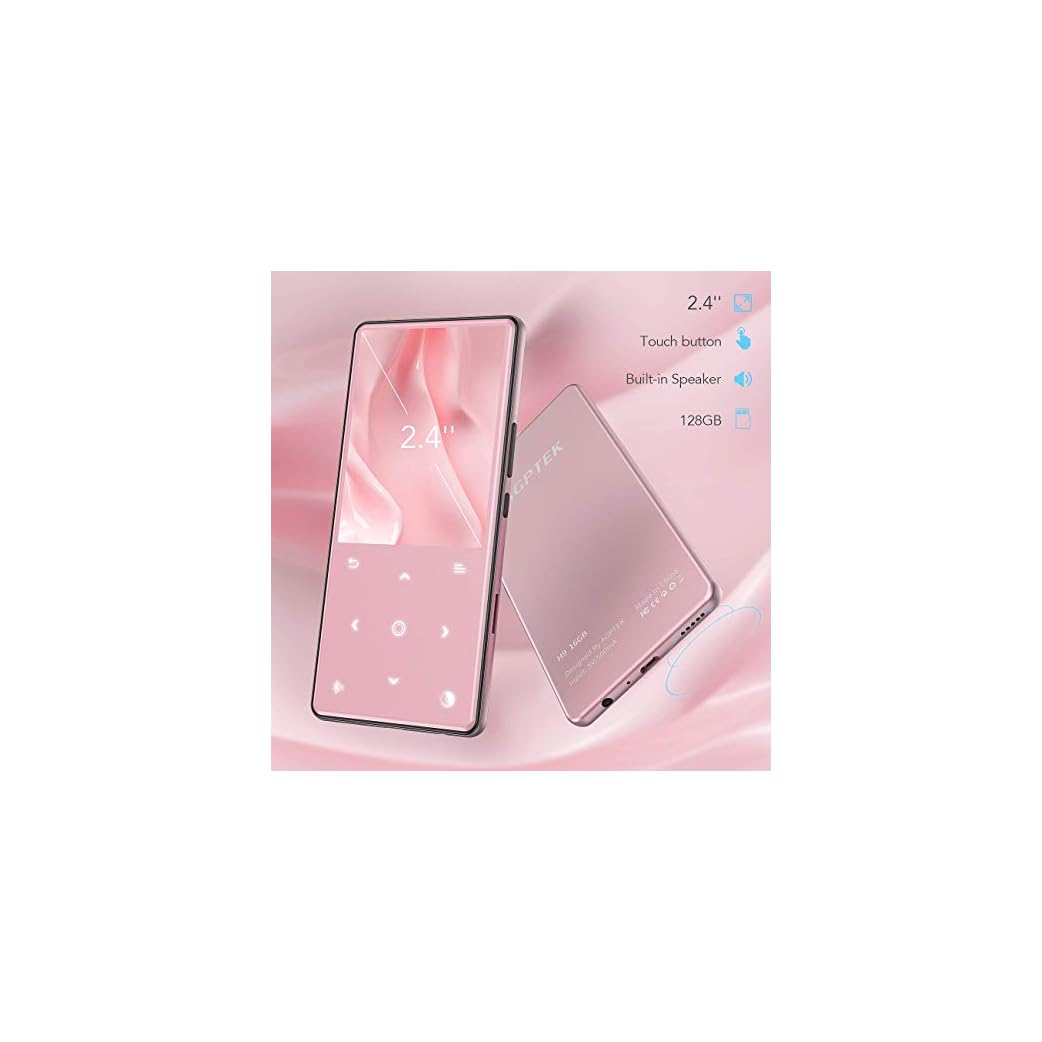 AGPTEK Bluetooth 5.0 MP3 Player 16GB with 2.4 inch Screen and Builtin